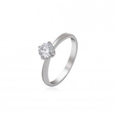 Apzeltīts gredzens ar mirdzošu cirkonu , 